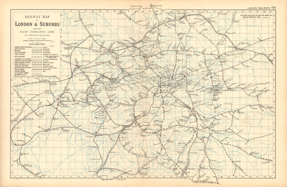 LONDON. Rail & Underground Tube map. Antique map by GW BACON 1904 old