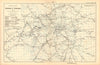 LONDON. Rail & Underground Tube map. Antique map by GW BACON 1904 old