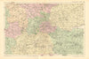 LONDON ENVIRONS. Home counties. Railways & parks. BACON 1904 old antique map
