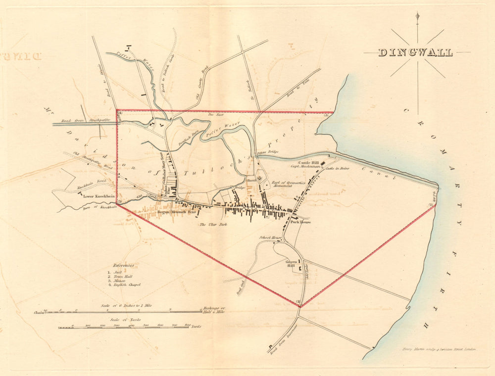 DINGWALL borough/town plan for the REFORM ACT. Highlands, Scotland 1832 map