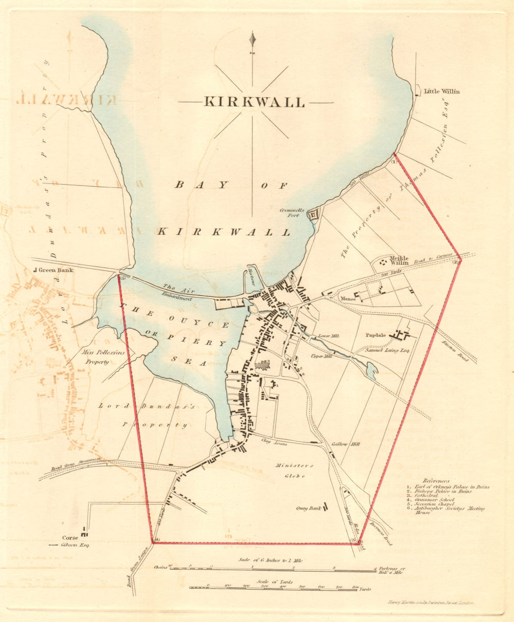 KIRKWALL borough/town plan for the REFORM ACT. Orkney. Scotland 1832 old map