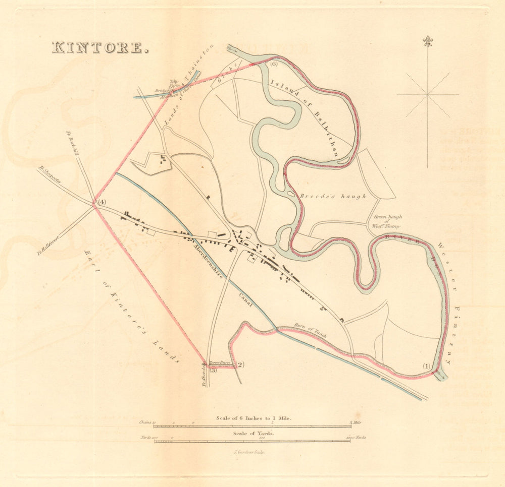 KINTORE borough/town plan for the REFORM ACT. Scotland. DAWSON 1832 old map