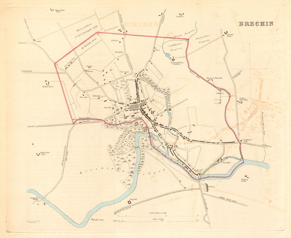 BRECHIN borough/town plan for the REFORM ACT. Scotland 1832 old antique map