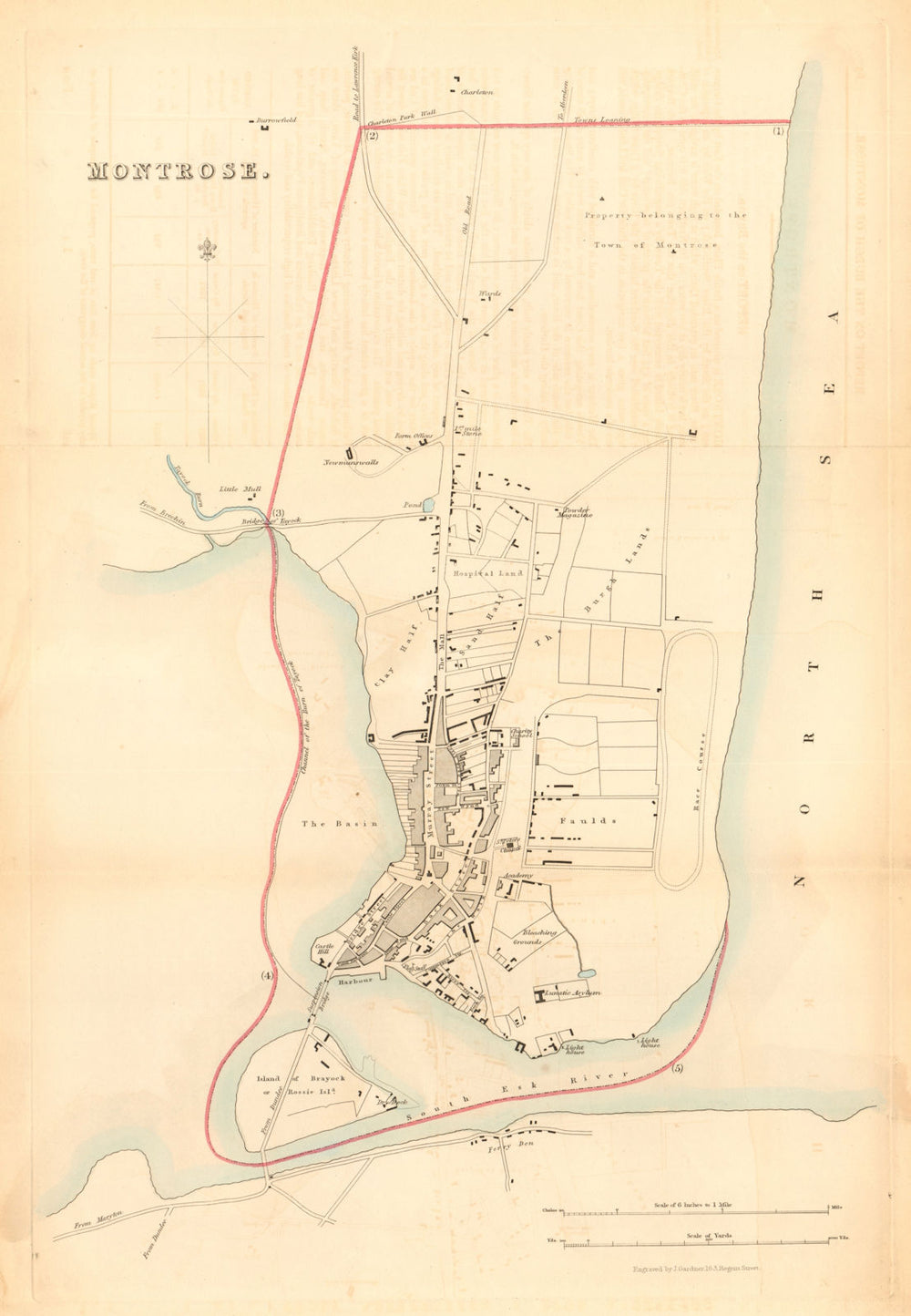 MONTROSE borough/town plan for the REFORM ACT. Scotland 1832 old antique map