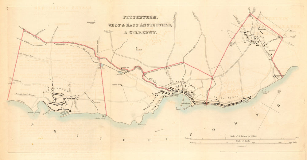 PITTENWEEM ANSTRUTHER KILRENNY Cellardykes borough/town plan REFORM ACT 1832 map