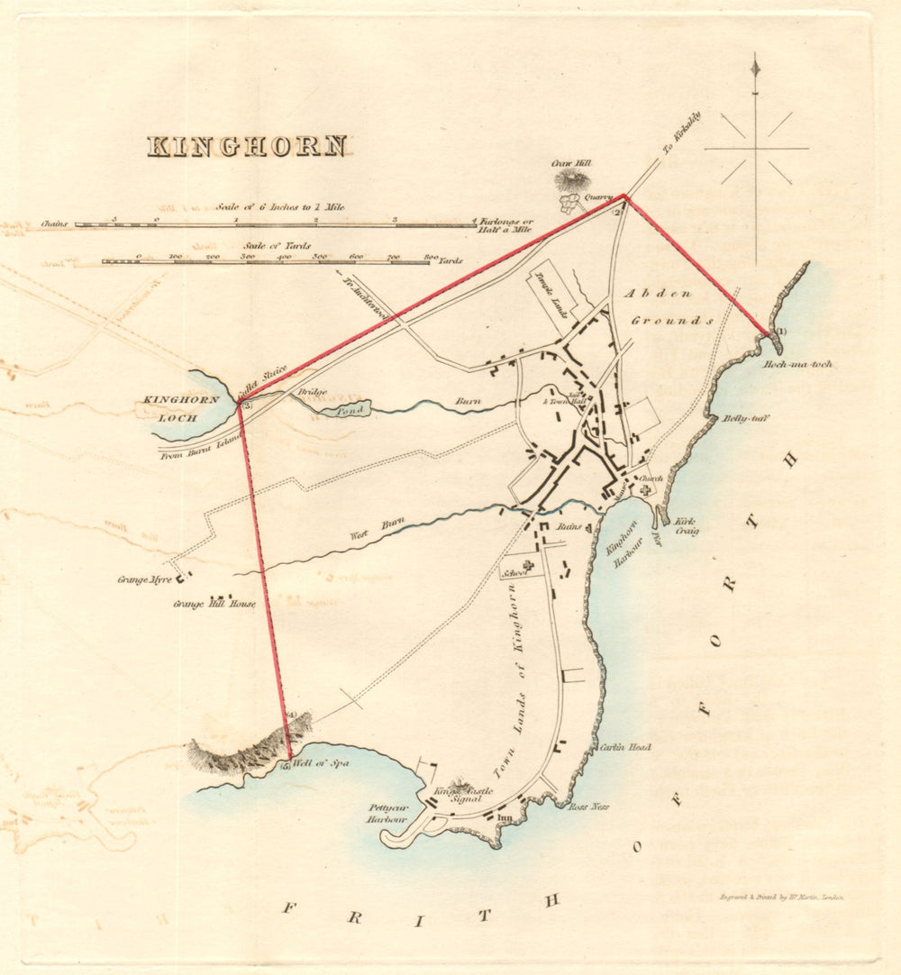 KINGHORN borough/town plan for the REFORM ACT. Scotland 1832 old antique map