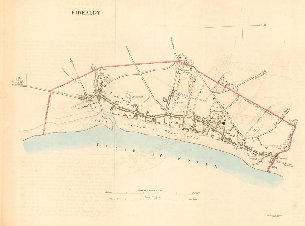 KIRKALDY borough/town plan for the REFORM ACT. Scotland 1832 old antique map