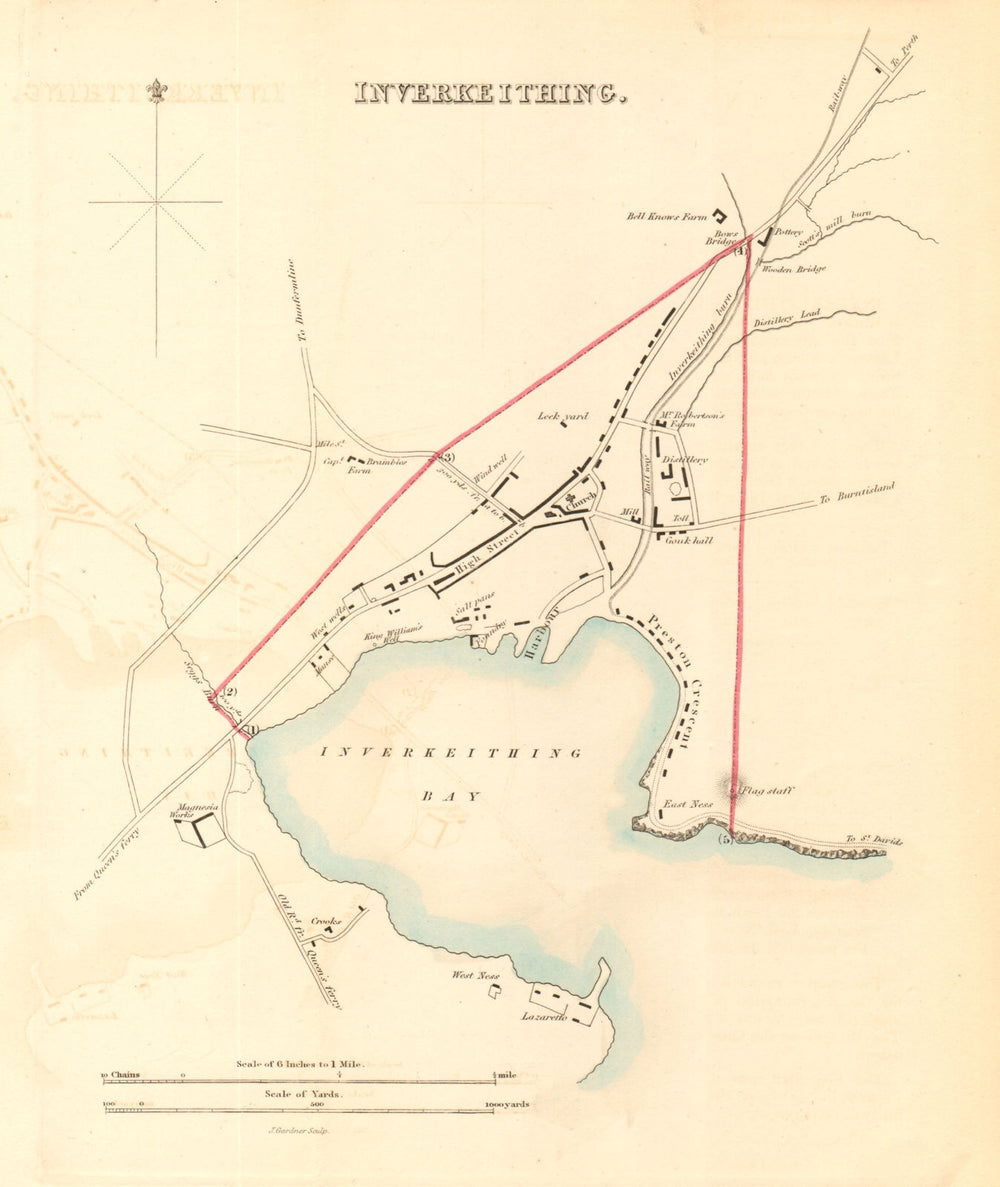 INVERKEITHING borough/town plan for the REFORM ACT. Scotland 1832 old map