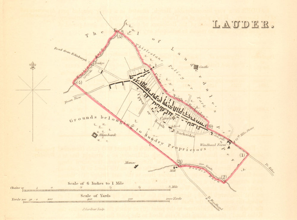 LAUDER borough/town plan for the REFORM ACT. Scotland 1832 old antique map