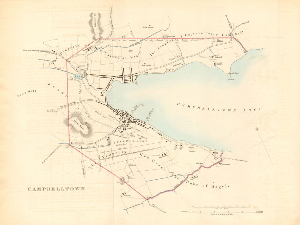 CAMPBELTOWN borough/town plan. REFORM ACT. Campbelltown. Scotland 1832 old map