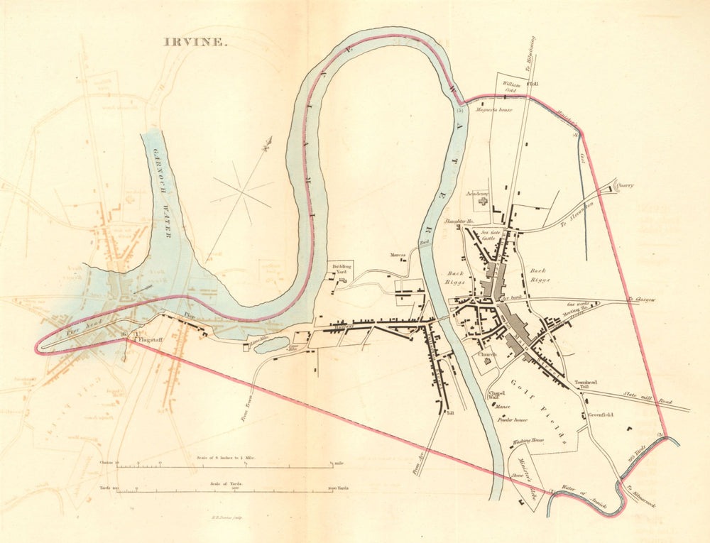 IRVINE borough/town plan for the REFORM ACT. Scotland 1832 old antique map