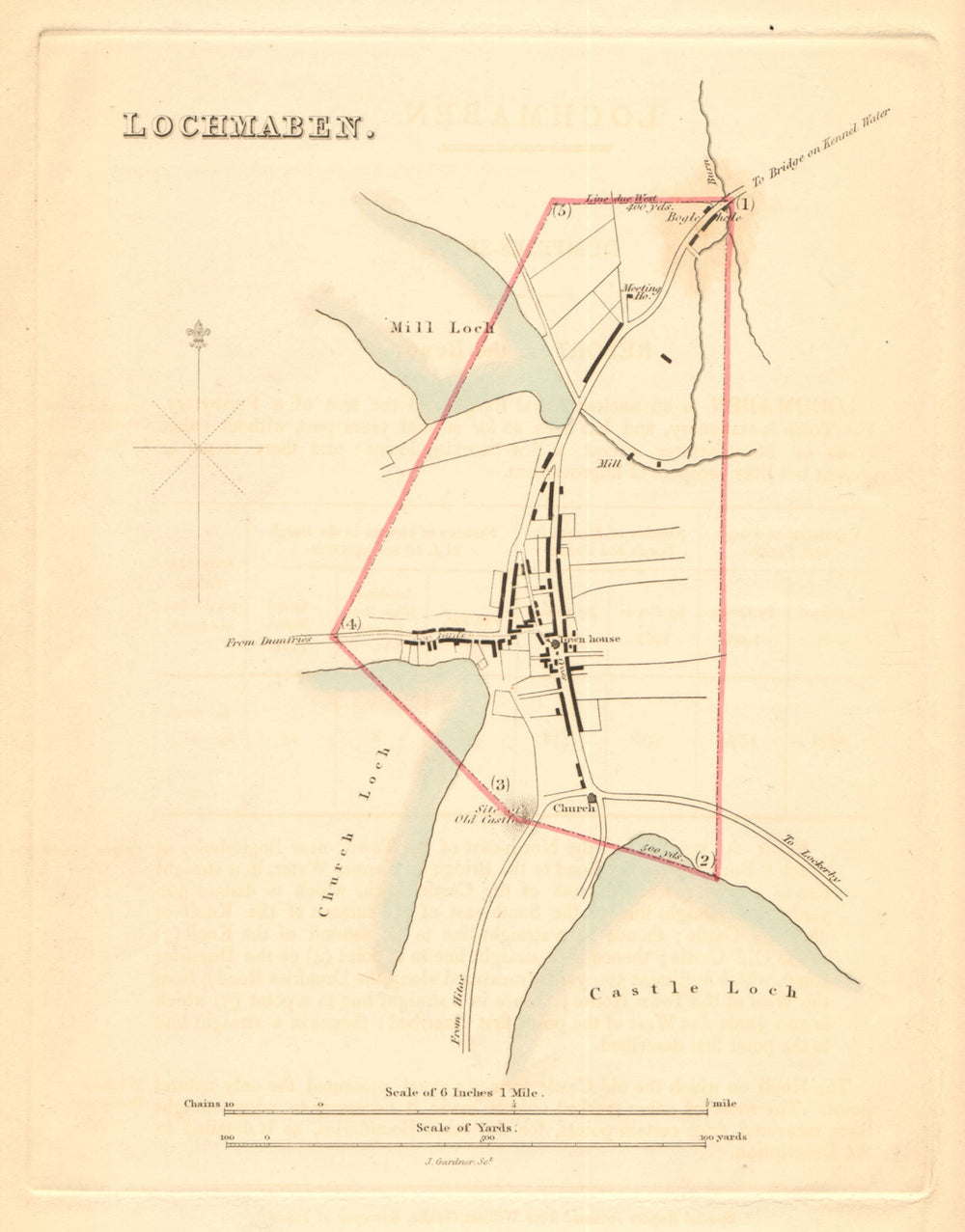 LOCHMABEN borough/town plan for the REFORM ACT. Scotland 1832 old antique map
