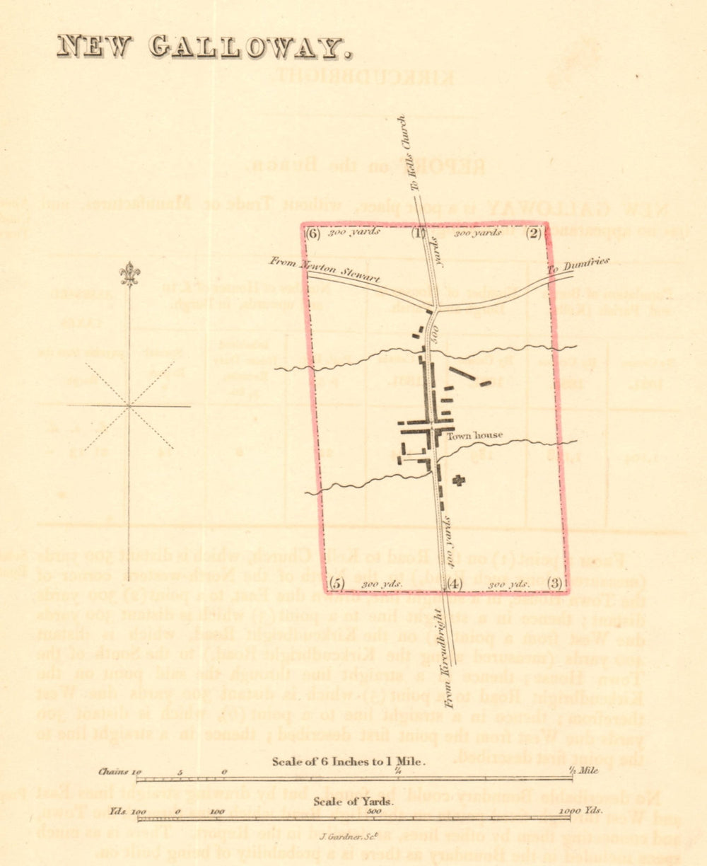 NEW GALLOWAY borough/town plan for the REFORM ACT. Scotland 1832 old map
