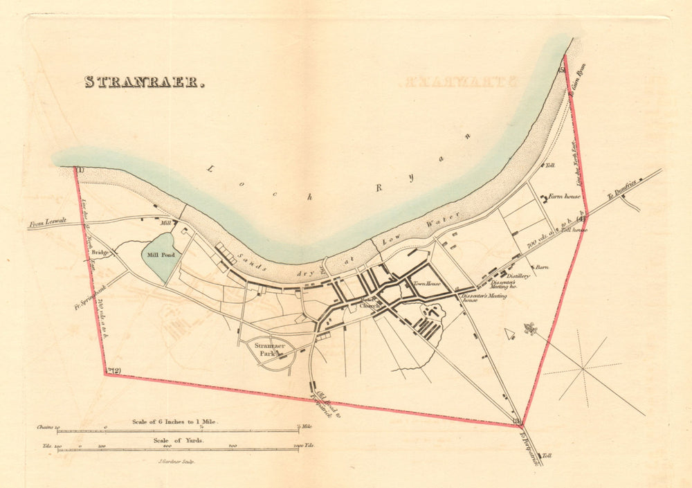 STRANRAER borough/town plan for the REFORM ACT. Scotland 1832 old antique map