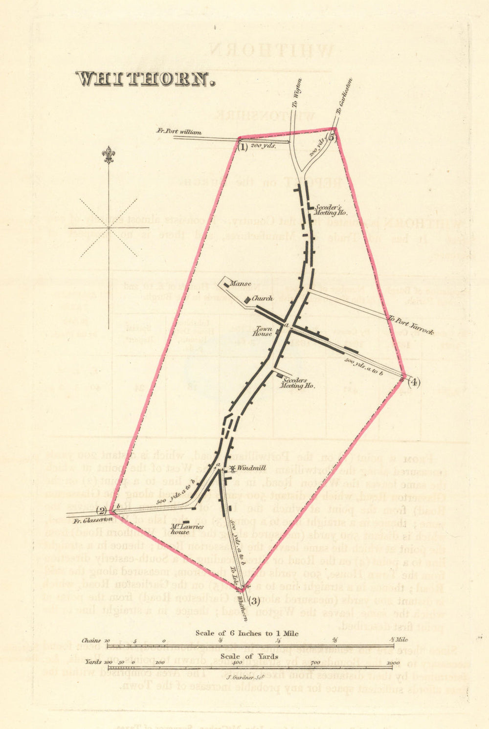 WHITHORN borough/town plan for the REFORM ACT. Scotland 1832 old antique map