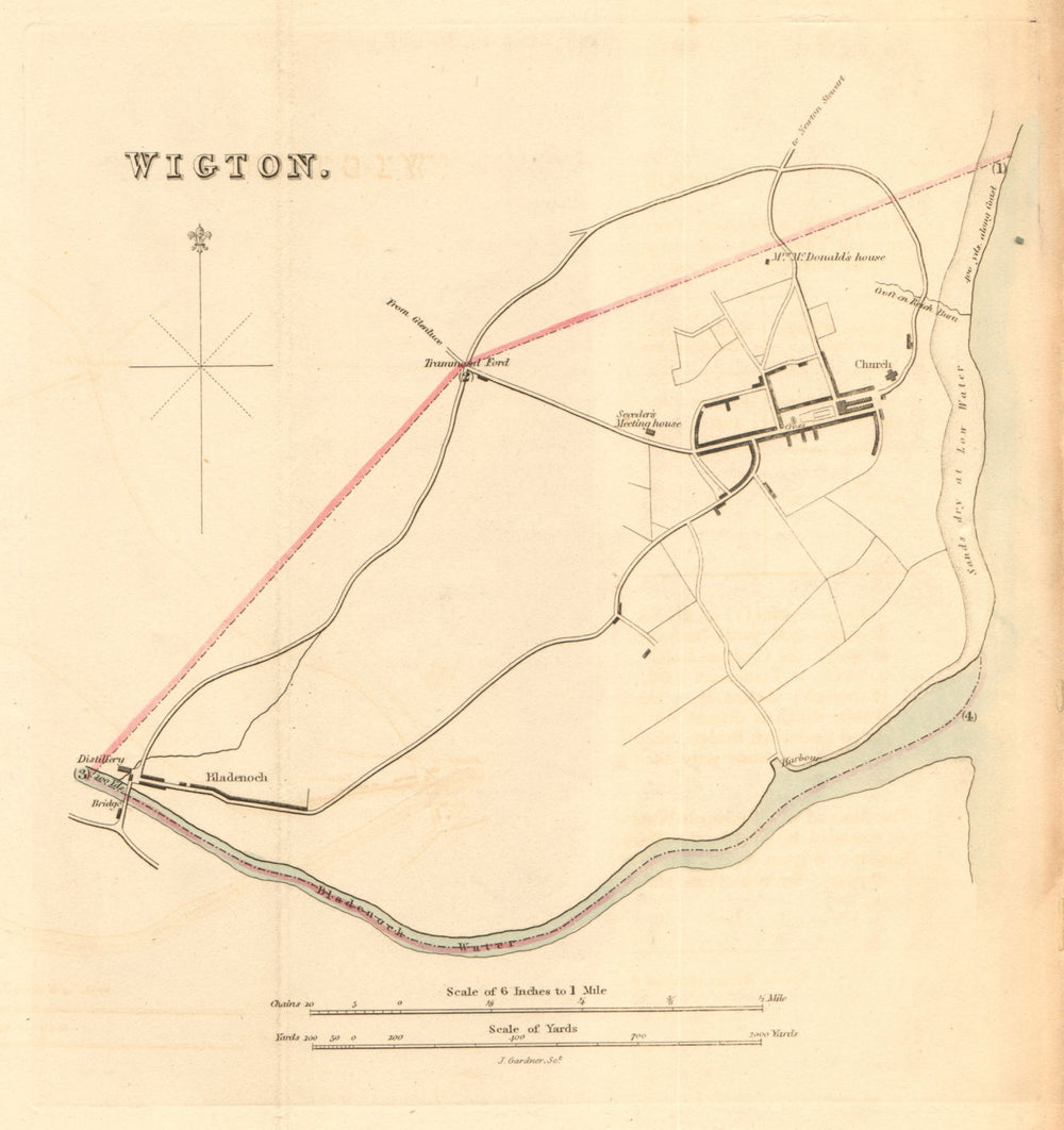 WIGTOWN borough/town plan for the REFORM ACT. Bladenoch. Scotland 1832 old map