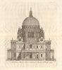 The front or west end of St Paul's Cathedral, London. STOW/STRYPE 1720 print
