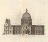 The south side of St Paul's Cathedral, London. STOW/STRYPE 1720 old print