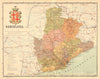 BARCELONA. Cataluña Catalunya Catalonia. Mapa antiguo provincia. MARTIN c1911