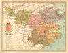 GERONA Girona. Cataluña Catalunya Catalonia Mapa antiguo provincia. MARTIN c1911