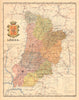 LÉRIDA. Lleida Lerida. Cataluña Catalunya. Mapa antiguo provincia. MARTIN c1911
