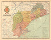 TARRAGONA. Cataluña Catalunya Catalonia. Mapa antiguo provincia. MARTIN c1911