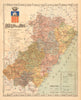 CASTELLÓN DE LA PLANA Comunitat Valenciana Mapa antiguo provincia. MARTIN c1911