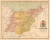 GIPUZKOA GUIPÚZCOA San Sebastian Euskadi. Mapa antiguo provincia. MARTIN c1911