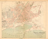 MALAGA. Plano antiguo de la cuidad. Antique town/city plan. MARTIN c1911 map