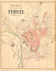 TERUEL. Plano antiguo de la cuidad. Antique town/city plan. MARTIN c1911 map