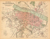 ZARAGOZA Saragossa Plano antiguo cuidad Antique town/city plan. MARTIN c1911 map