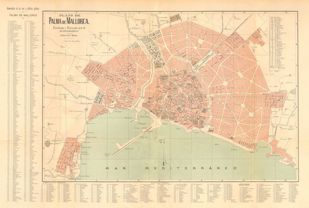 PALMA DE MALLORCA. Plano antiguo cuidad Antique town/city plan. MARTIN c1911 map