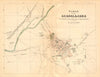 GUADALAJARA España Plano antiguo cuidad Antique town/city plan. MARTIN c1911 map