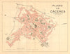 CÁCERES. Plano antiguo de la cuidad. Antique town/city plan. MARTIN c1911 map