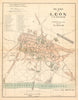 LEON León. Plano antiguo de la cuidad. Antique town/city plan. MARTIN c1911 map