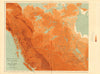 WESTERN CANADA relief. British Columbia Alberta Yukon. WHITE 1906 old map