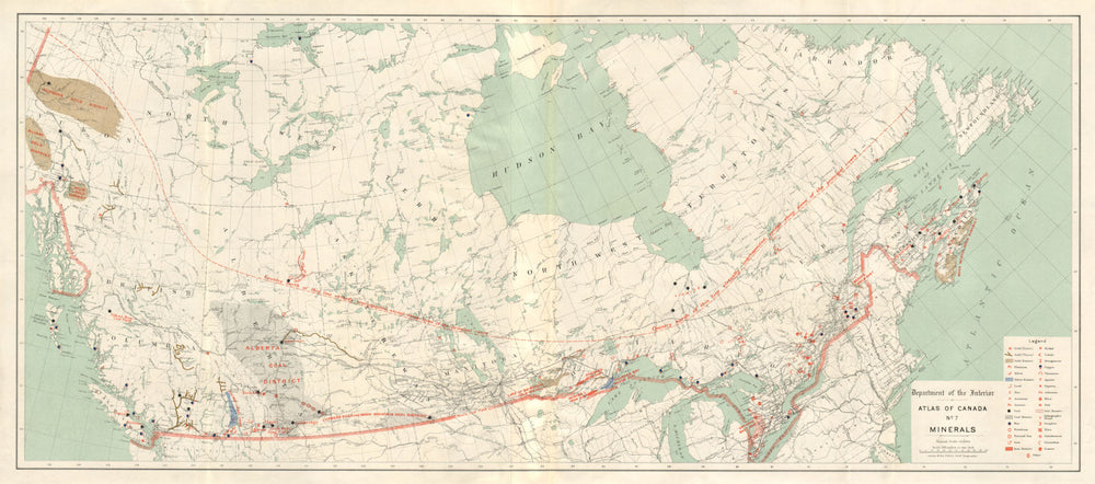 CANADA RESOURCES. Metals minerals gas oil gold coal. Metals WHITE 1906 map