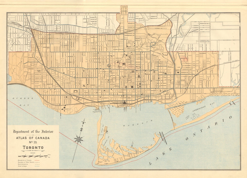 TORONTO town city plan. Ontario, Canada. WHITE 1906 old antique map chart