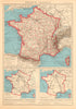 FRANCE Communications radiotéléphoniques. Lignes aériennes. Air routes 1938 map