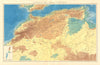COLONIAL FRENCH NORTH AFRICA. Afrique du Nord. Physique. Physical 1938 old map