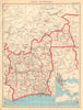 IVORY COAST. Cote d'Ivoire. Abidjan city plan. + part of Burkina Faso 1938 map