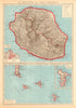 FRENCH INDIAN OCEAN ISLANDS La Réunion Comores/Comoros Mayotte St Denis 1938 map