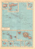 FRENCH POLYNESIA. Polynésie française. Tahiti Moorea Nuka Hiva Oa 1938 old map