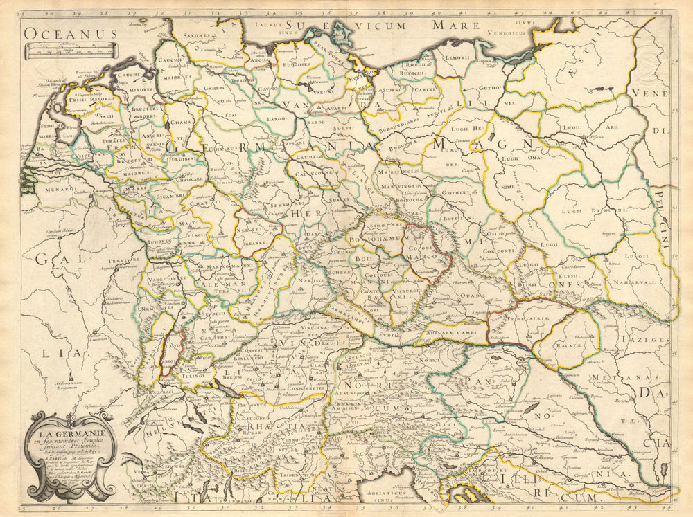 'La Germanie en ses moindres peuples suivant Ptolomée' by N. SANSON 1651 map