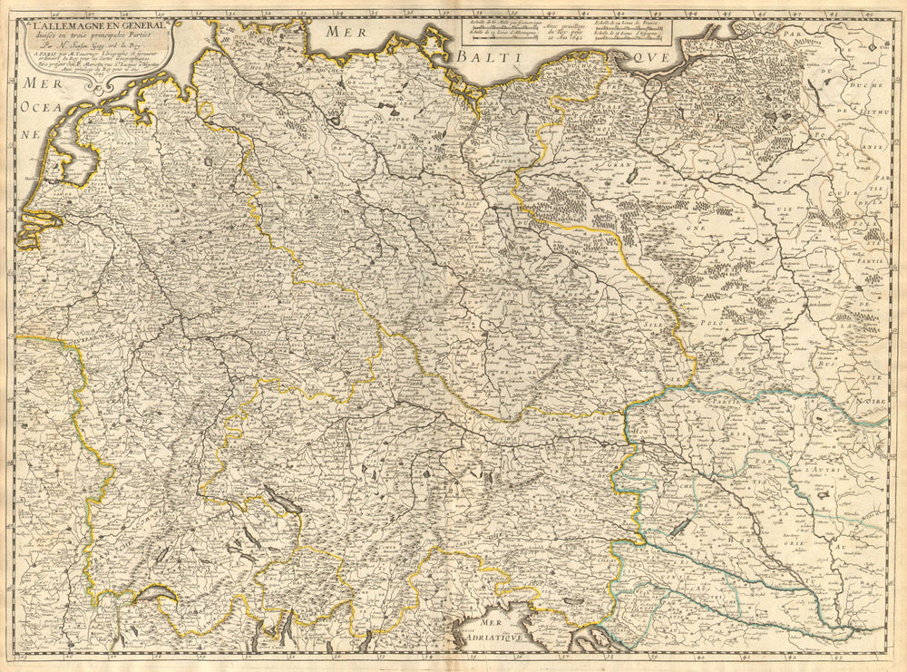 'L'Allemagne en General divisée en trois principales parties'. N SANSON 1645 map