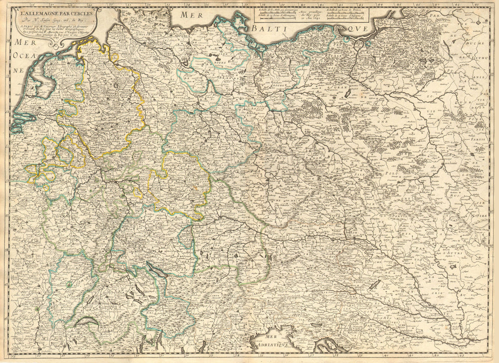 'L'Allemagne par cercles' by Nicholas SANSON. Central Europe 1645 old map
