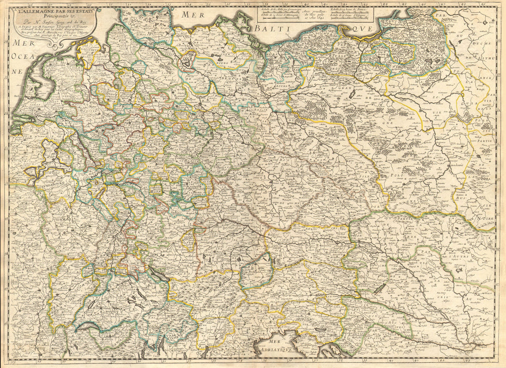 'L'Allemagne par ses Estats, Principautés &.' by Nicholas SANSON 1645 old map