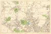 FRIERN BARNET/HORNSEY Palmers/Wood Green Southgate Muswell Hill. BACON  1903 map