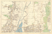 TOTTENHAM WALTHAMSTOW EDMONTON Chingford Hale End Epping Forest. BACON  1903 map