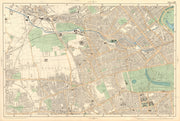 LONDON Notting Hill Kensington St Johns Wd Hammersmith Bayswater BACON  1903 map